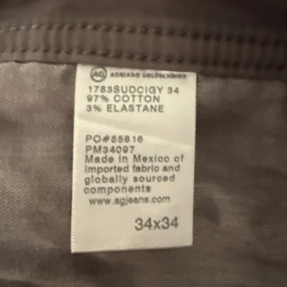 AG Adriano Goldschmied Pants Men's Gray Tellis 34x34 (Act‎ 35x30) Modern Slim